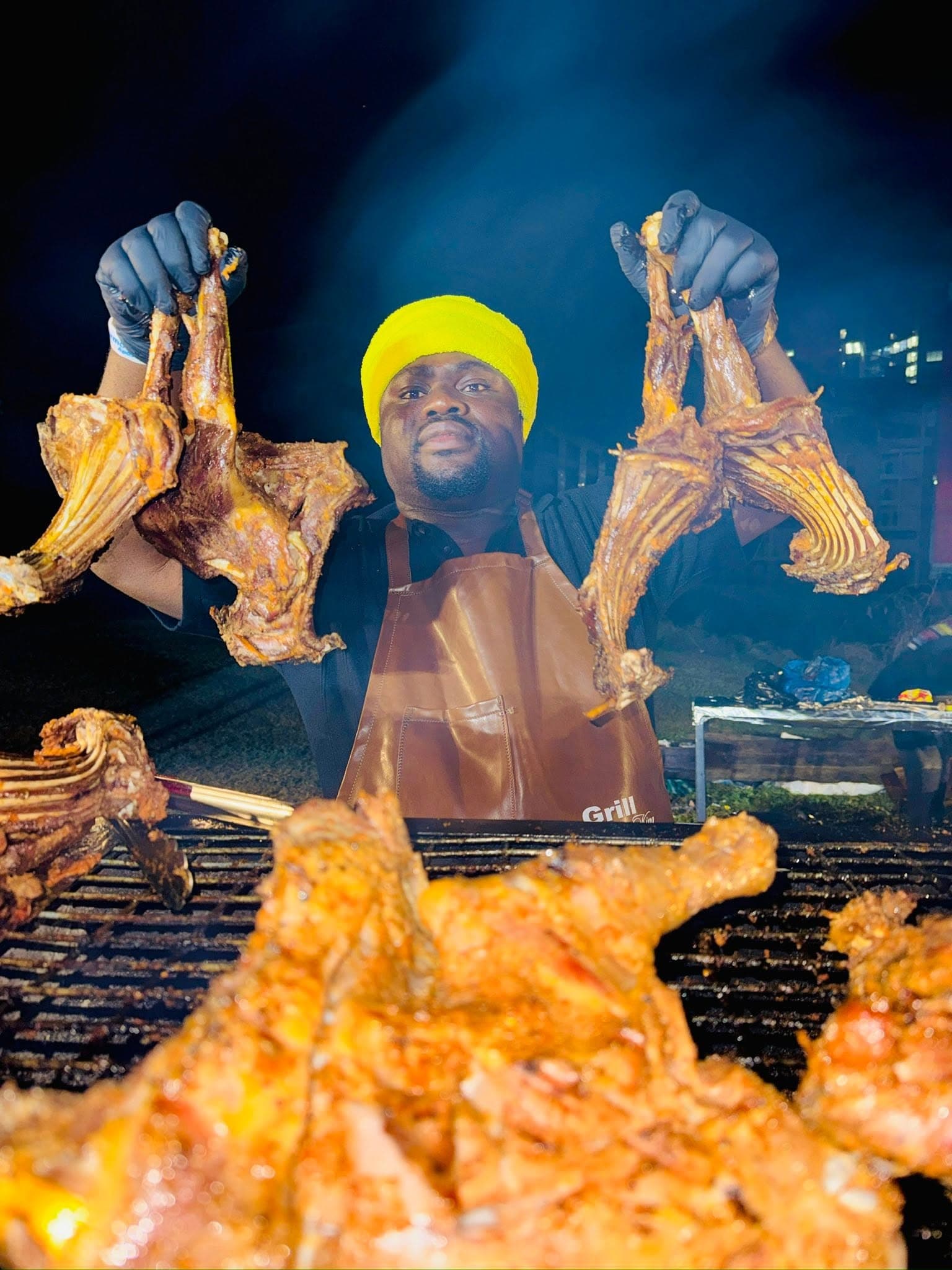 Bright, founder and lead grill master of Bright Grillzz, at an event